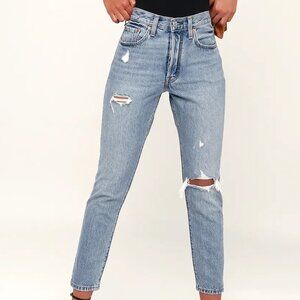 501 Skinny Distressed Light Wash Jeans
